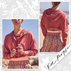 Free People Movement Body Language Cropped Sweatshirt Hoodie in Savannah Rose